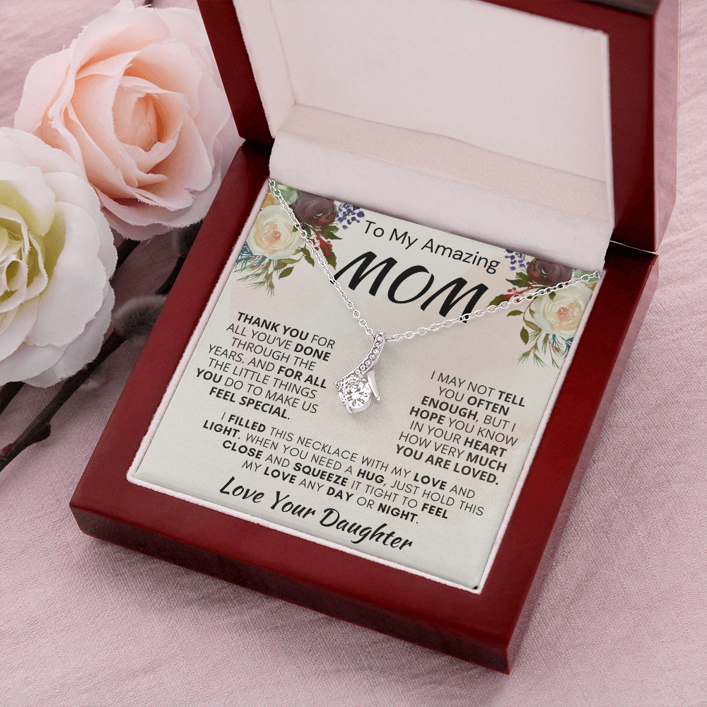 Gift for Mom| 'Thank You, Love Your Daughter,' Alluring Beauty Necklace,' 227TY.1Mb