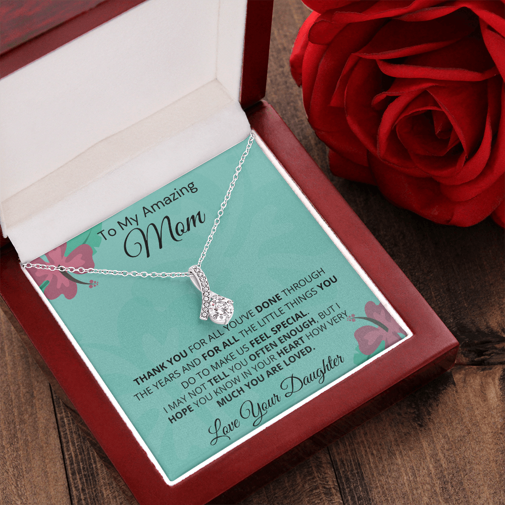 Gift for Mom| 'Thank You, Love Your Daughter,' Alluring Beauty Necklace,'227TYMa