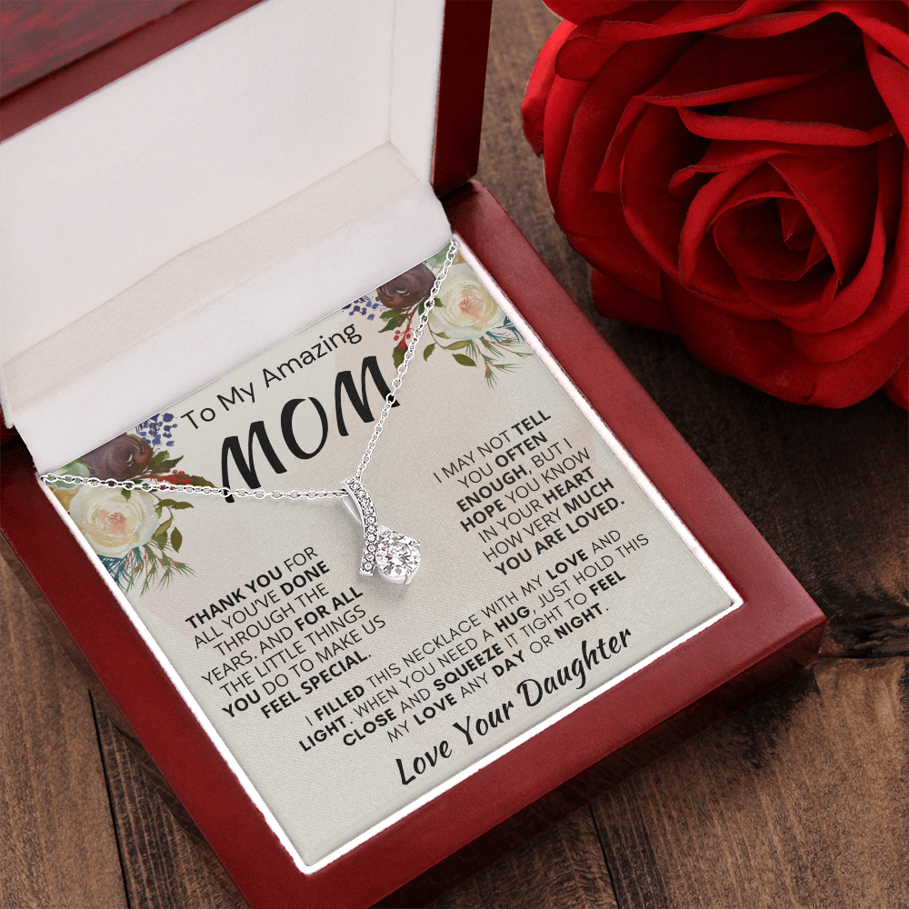 Gift for Mom| 'Thank You, Love Your Daughter,' Alluring Beauty Necklace,' 227TY.1Mb
