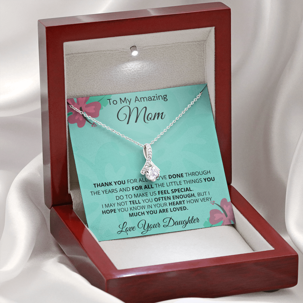 Gift for Mom| 'Thank You, Love Your Daughter,' Alluring Beauty Necklace,'227TYMa