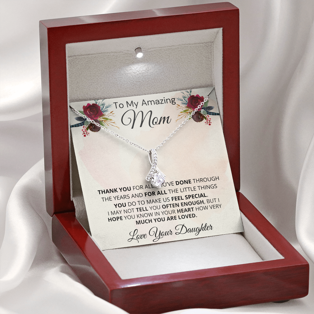 Gift for Mom| 'Thank you..Your Daughter' , Alluring Beauty Necklace, 227TYMd