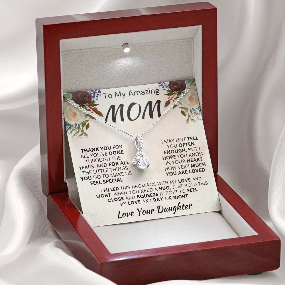 Gift for Mom| 'Thank You, Love Your Daughter,' Alluring Beauty Necklace,' 227TY.1Mb