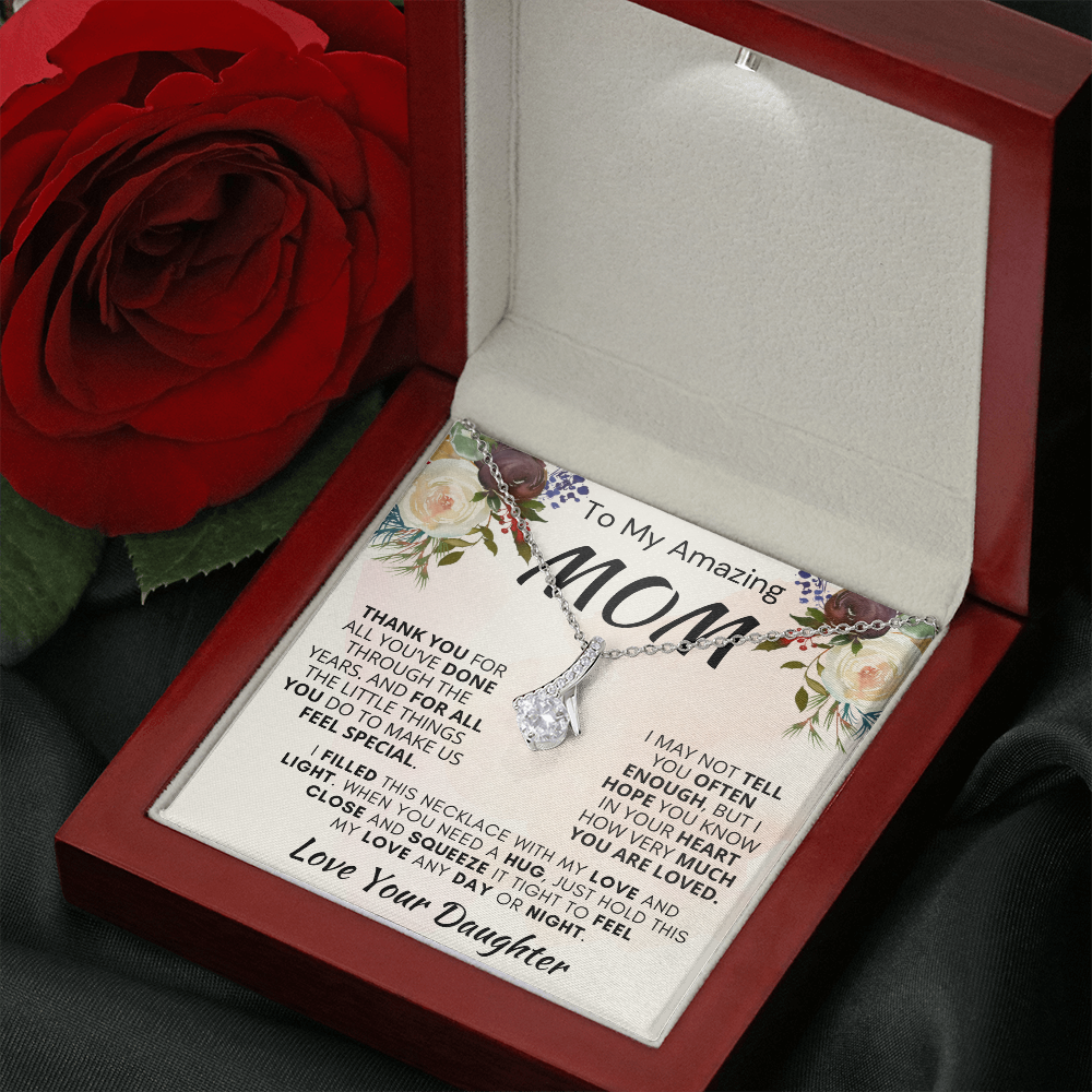 Gift for Mom| 'Thank You, Love Your Daughter,' Alluring Beauty Necklace,' 227TY.1Mb