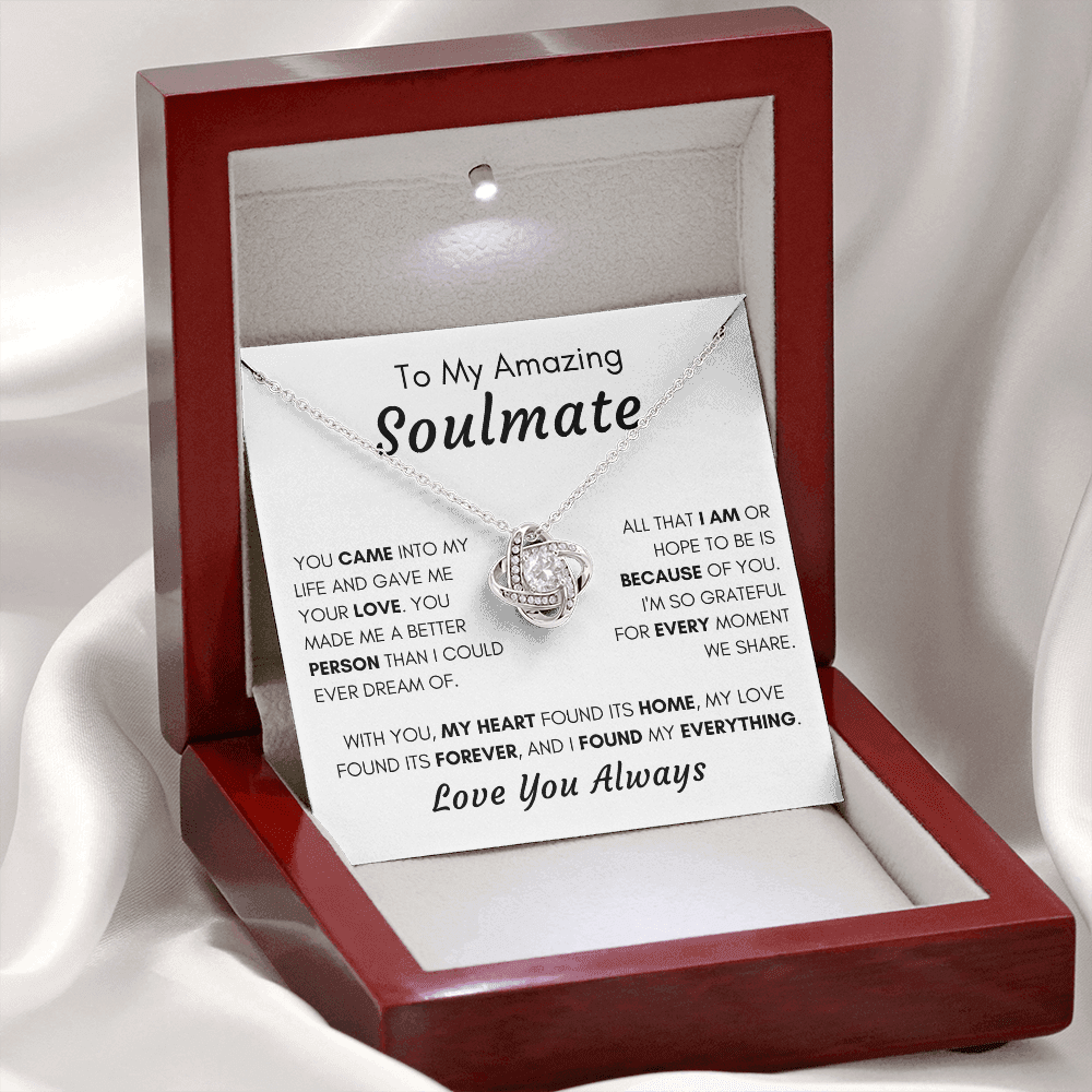 Gift For Soulmate, Love Knot Necklace, A Better Person, mv2.1
