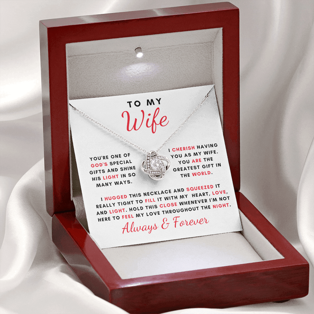 Gift for Wife, Love Knot Necklace-God's Gift, wv2