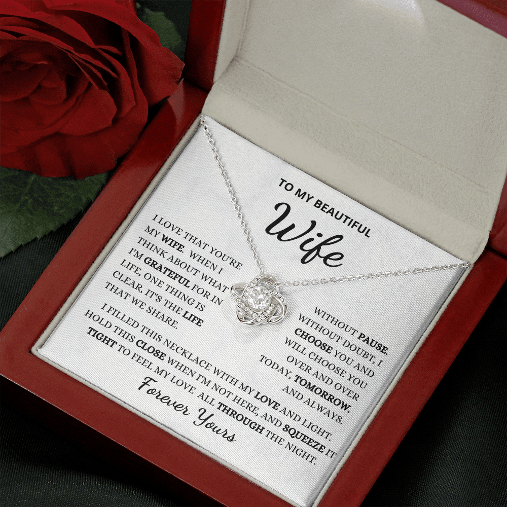 Gift For Wife, Love Knot Necklace-I Choose You,vmar