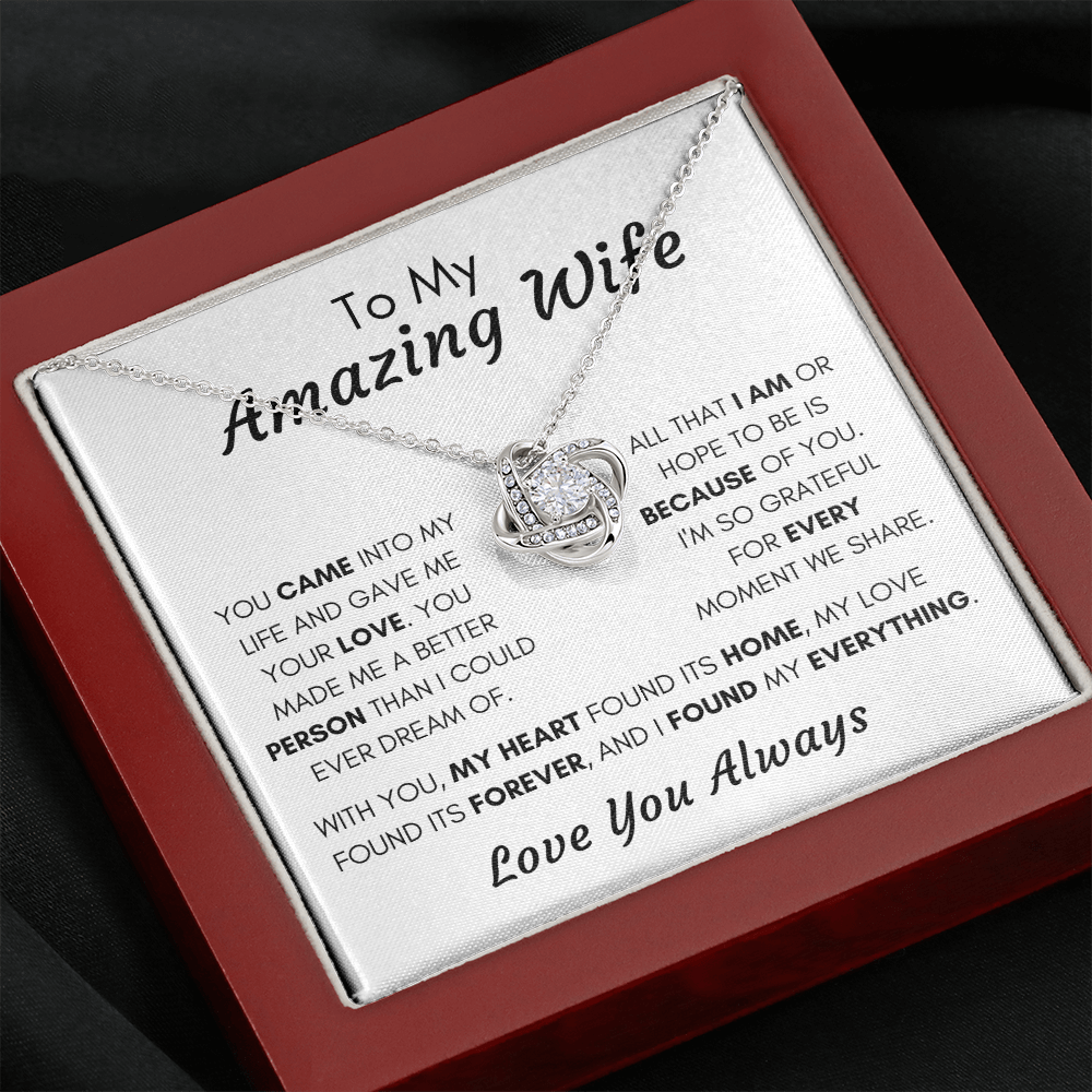 Gift for Wife, Love Knot Necklace-Better Person (wv1)