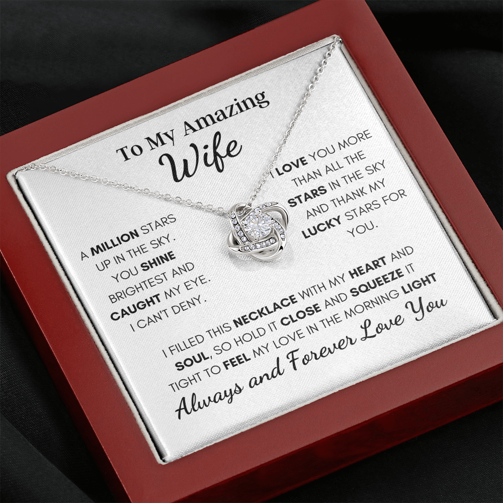 Gift for Wife, Love Knot Necklace-Million Stars, wv2