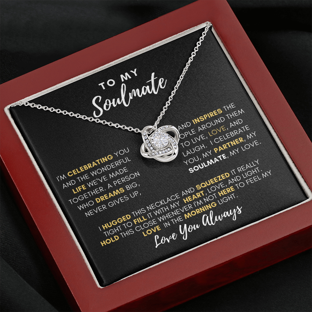 Gift For Soulmate, Love Knot Necklace-Celebrate-Black