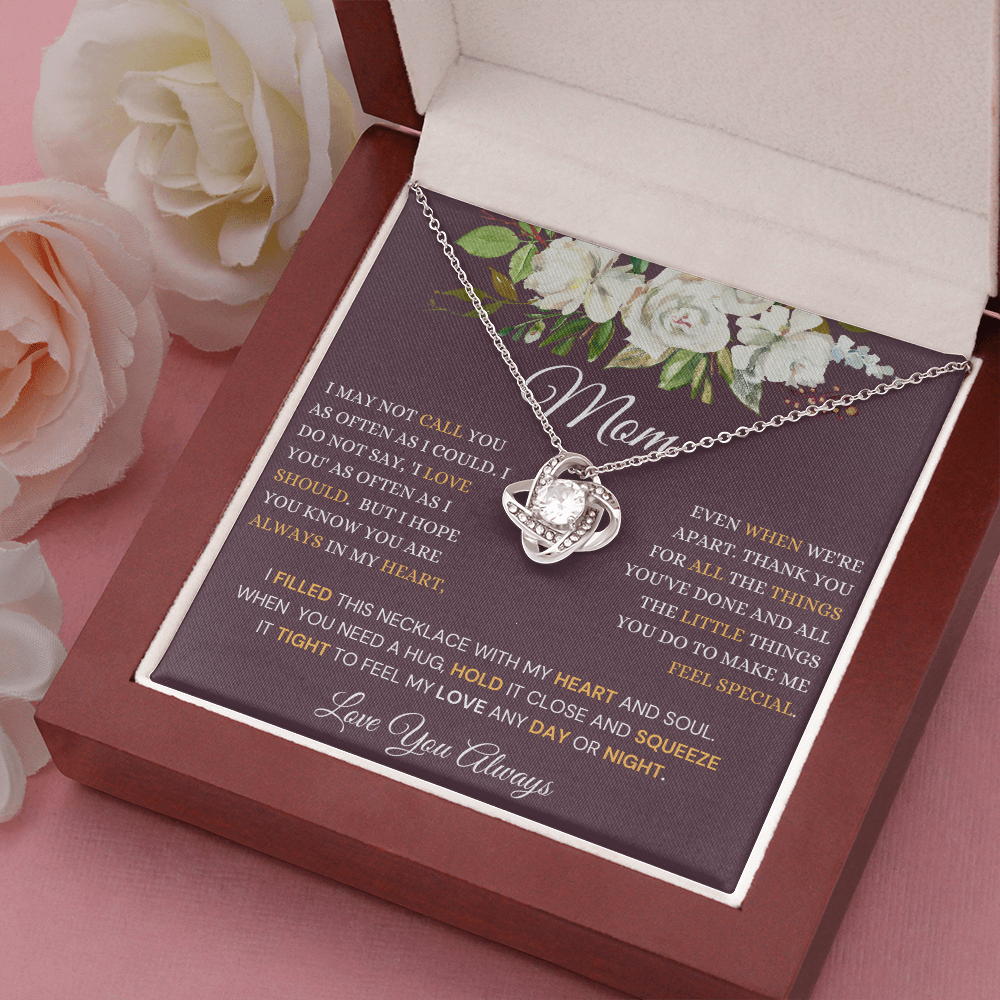 Gift For Mom, Love Knot Necklace, 'Call You As Often' 220CYAOMd