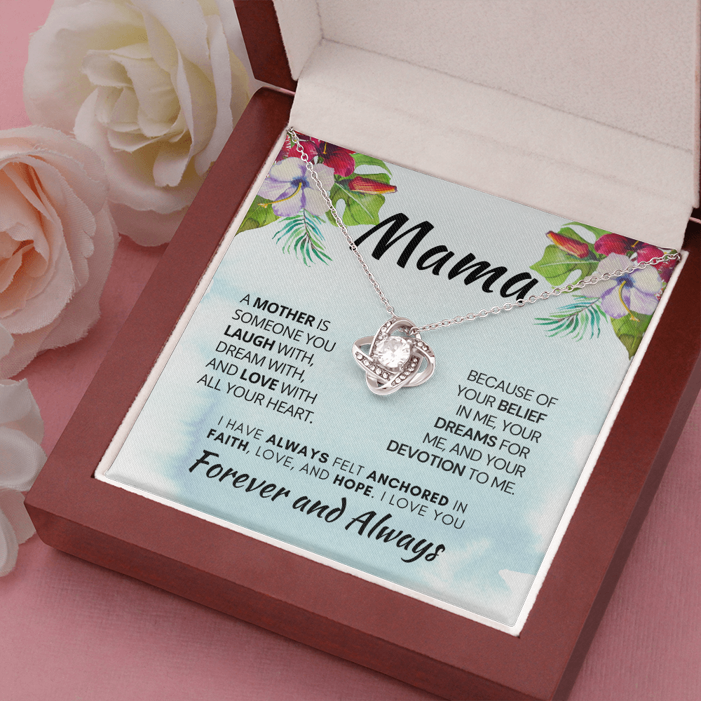 Gift for Mom| Birthday, Mother's Day Gift, Love Knot Necklace Jewelry w/ Custom Message Card, 311AMma