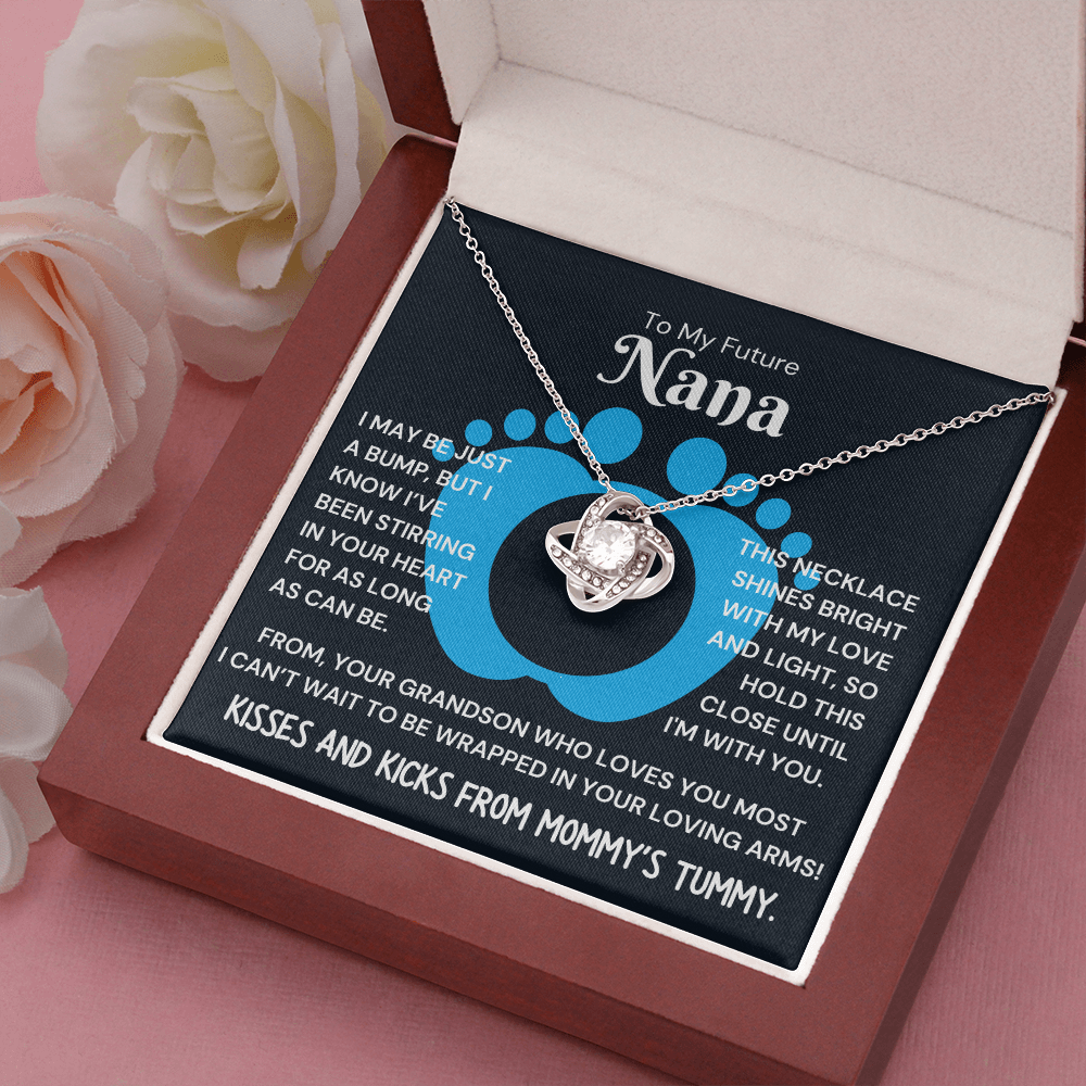 Gift for Mom| Mother's Day, Birthday Gift, Love Knot Necklace Jewelry w/ Custom Message Card,424FNb1