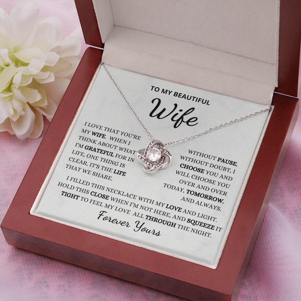 Gift For Wife, Love Knot Necklace-I Choose You,vmar