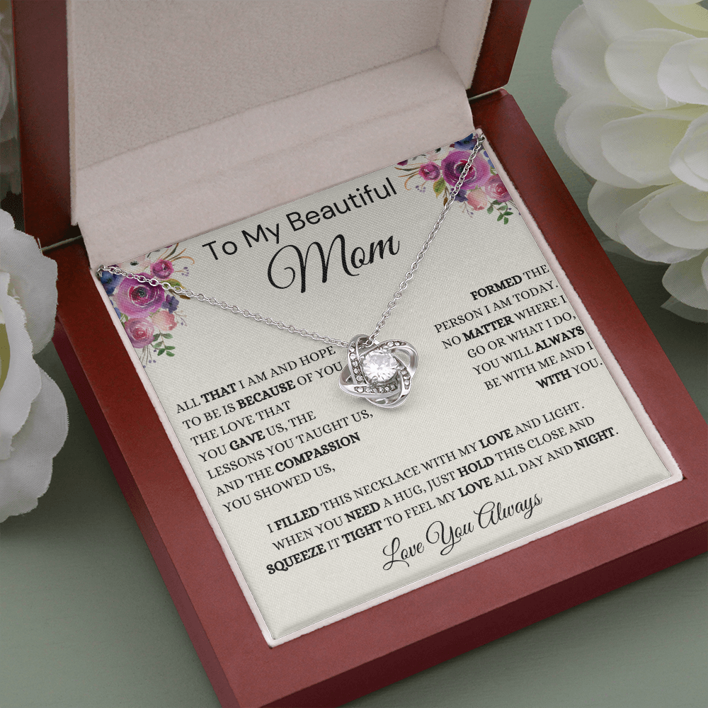 Gift for Mom, Love Knot Necklace, 'All That I Am' 220htbb