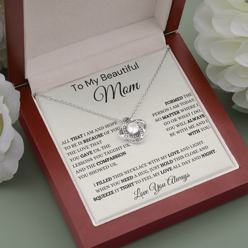 Gift for Mom, Love Knot Necklace, 'All That I Am' 220htbfb