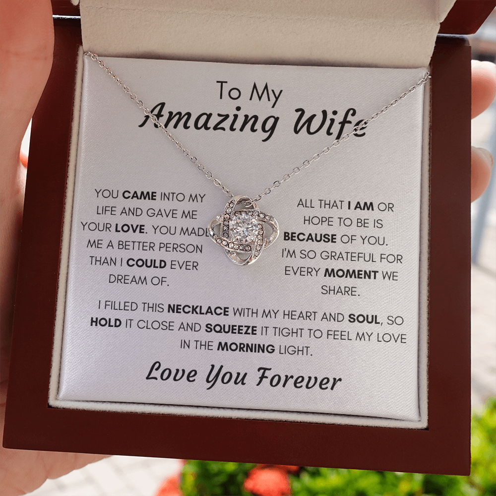 Gift for Wife, Love Knot Necklace-Better Person (wv2)